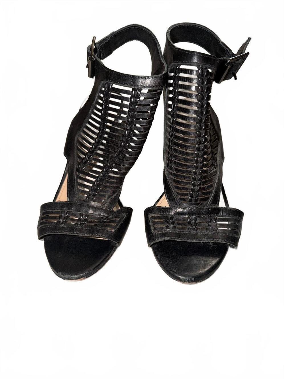 Vince Camuto Black Gladiator Stiletto Heels S 7 Ankle Strap